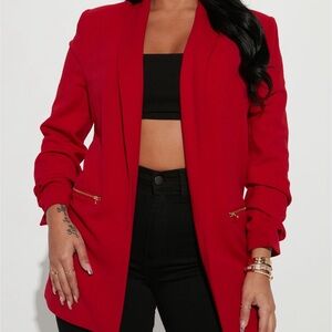 Fashion Nova Bold Scarlet Blazer